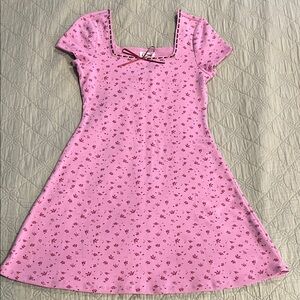 ART CLASS Pink w/ Burgundy Floral Casual Dress